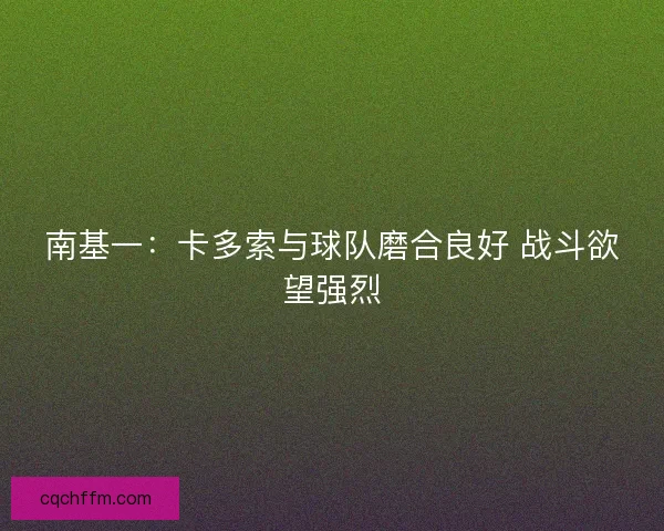 南基一:卡多索与球队磨合良好 战斗欲望强烈 南基一:卡多索与球队磨合良好 战斗欲望强烈