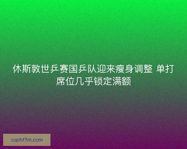 休斯敦世乒赛国乒队迎来瘦身调整 单打席位几乎锁定满额 休斯敦世乒赛国乒队迎来瘦身调整 单打席位几乎锁定满额