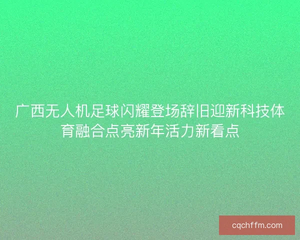 广西无人机足球闪耀登场辞旧迎新科技体育融合点亮新年活力新看点 广西无人机足球闪耀登场辞旧迎新科技体育融合点亮新年活力新看点